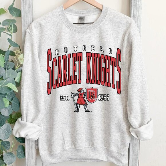 Rutgers Scarlet Knights NCAA Sweatshirt Sweater 1766 Rutgers University Shirt - Picture 2 of 3